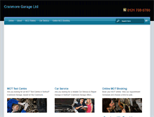 Tablet Screenshot of cranmoregarage.co.uk
